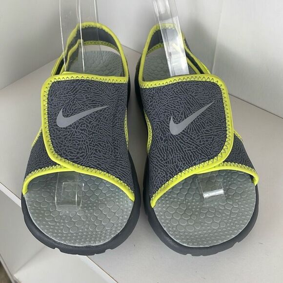 Nike Youth Comfort Sandals 5Y Gray Yellow - Picture 3 of 8